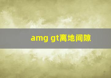 amg gt离地间隙